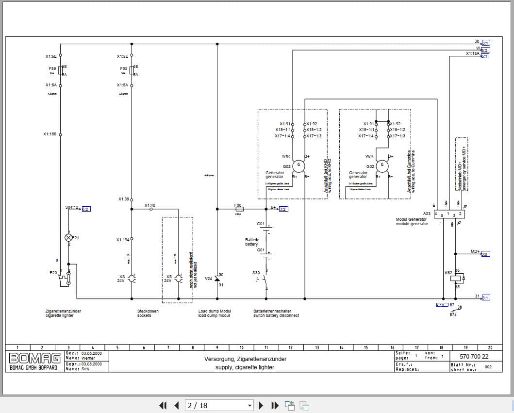 Bomag Refuse Compactor BC 571 RB Electrical Hydraulic Schematic (2)