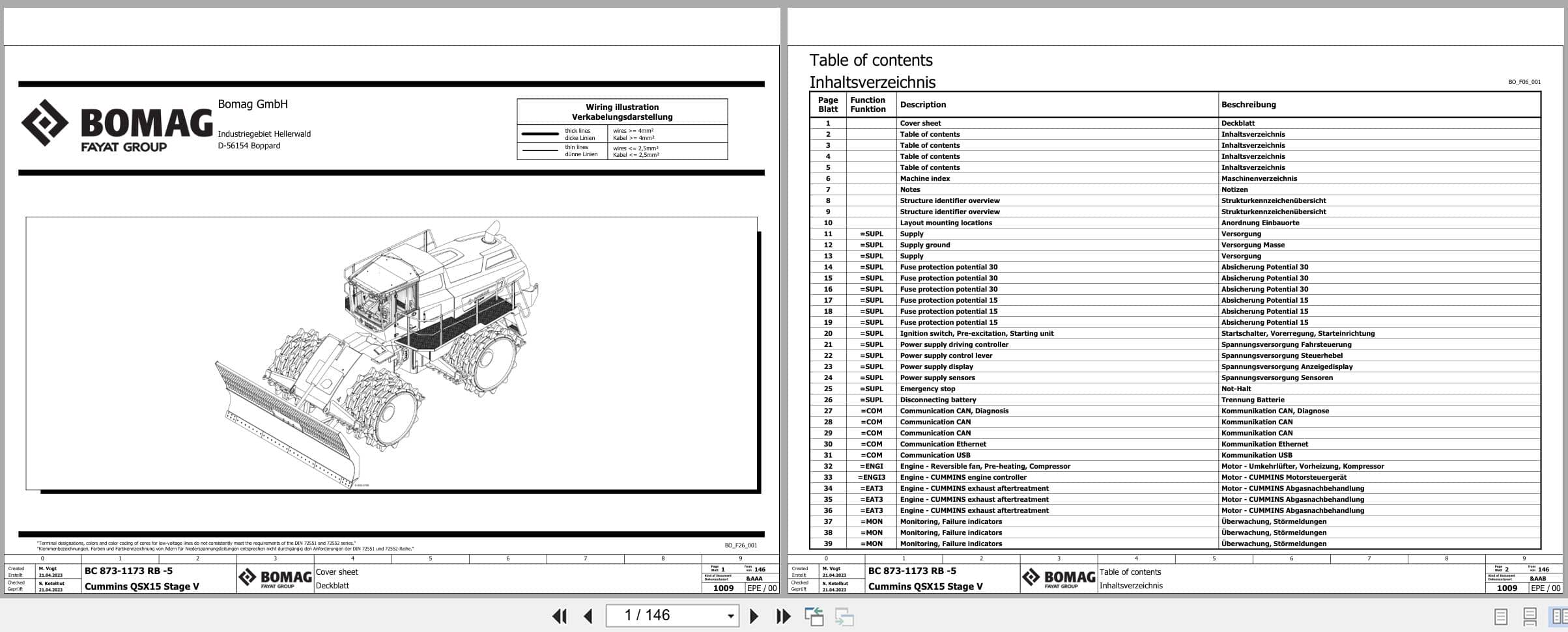 Bomag Refuse Compactor BC 873 RB 5 Electrical Hydraulic Schematic (1)