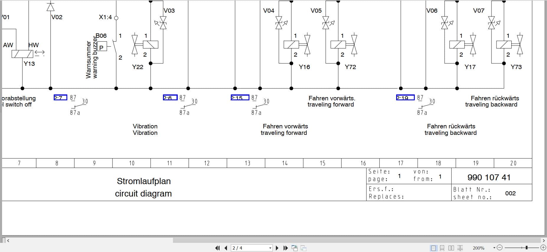Bomag Reversible Vibratory Plates BPH 80 65 Electrical Hydraulic Schematic (3)