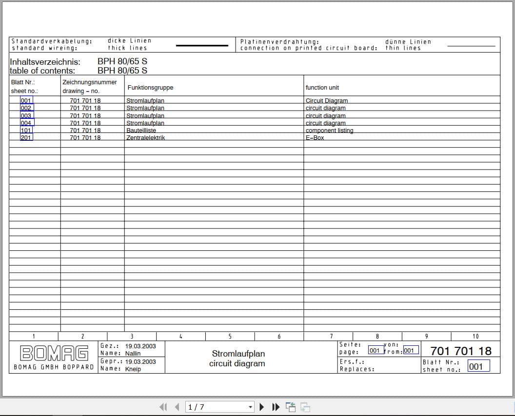 Bomag Reversible Vibratory Plates BPH 80 65 S Electrical Hydraulic Schematic (1)