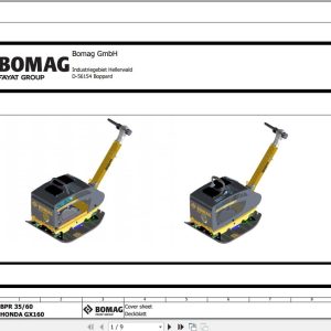 Bomag Reversible Vibratory Plates BPR 35 60 H Electrical Circuit Diagrams (1)
