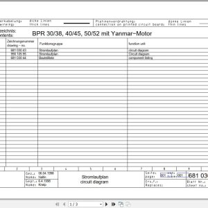 Bomag Reversible Vibratory Plates BPR 40 45 D 3 Electrical Circuit Diagrams (1)
