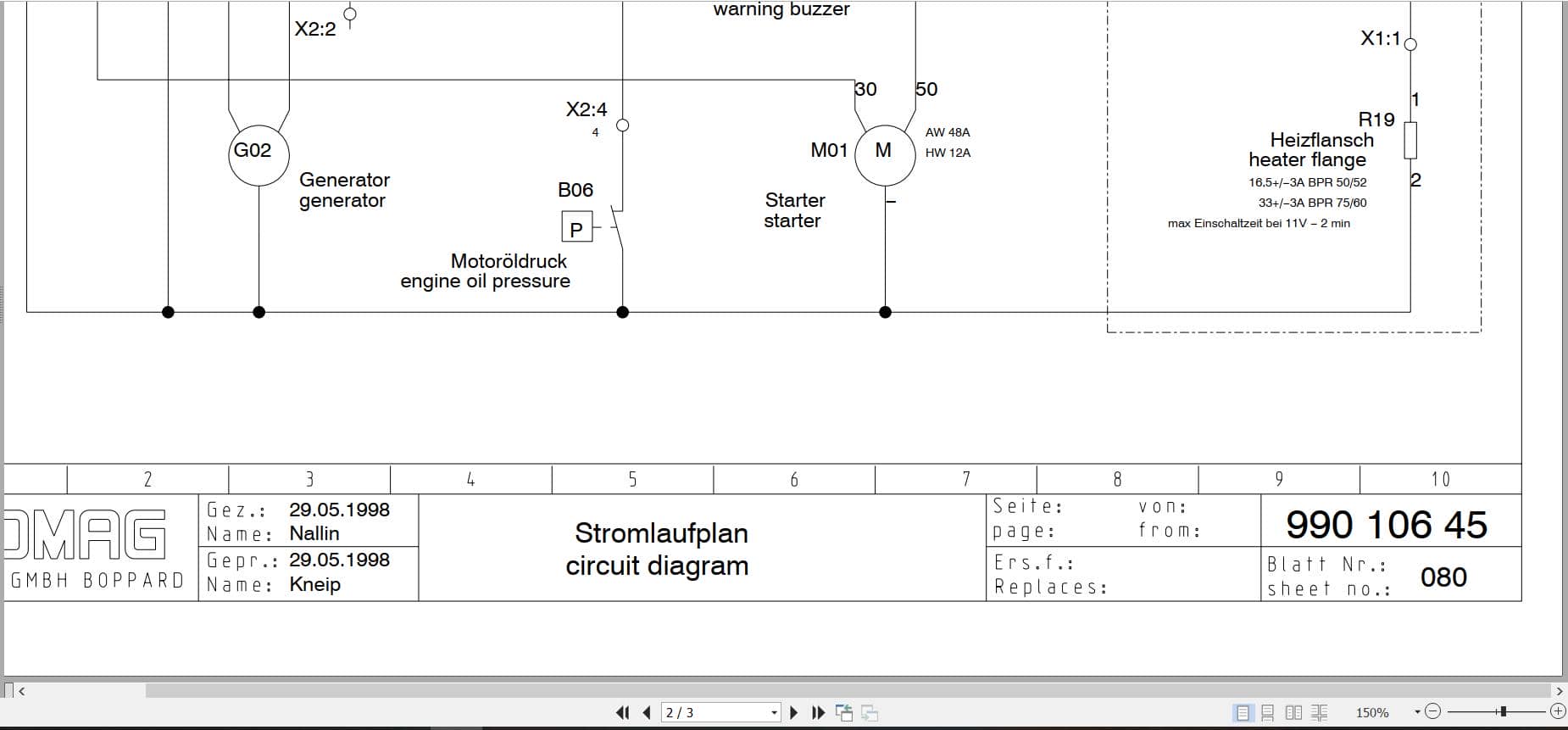 Bomag Reversible Vibratory Plates BPR 50 52 D 3 Electrical Circuit Diagrams (2)