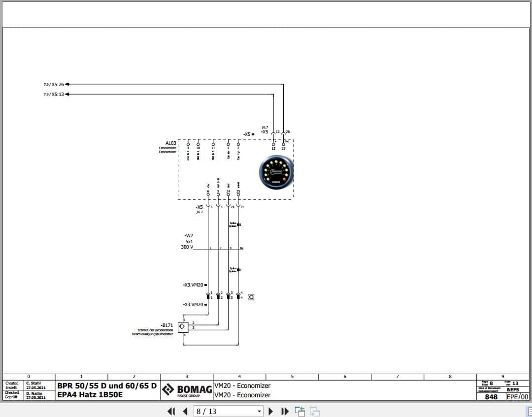 Bomag Reversible Vibratory Plates BPR 60 65 D Electrical Circuit Diagrams (2)