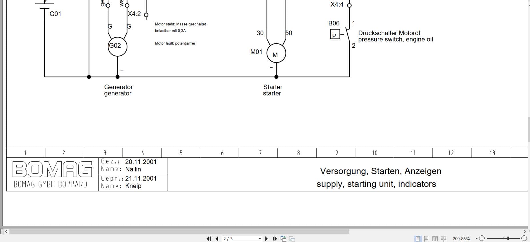 Bomag Reversible Vibratory Plates BPR 75 60 HD 3 Electrical Circuit Diagrams (2)