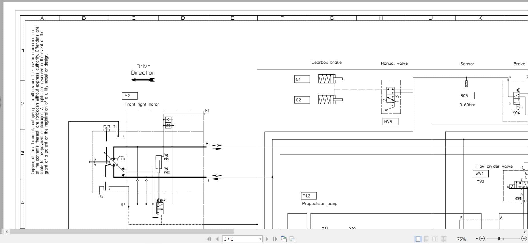 Bomag Road Milling Machine BM 1000 20 Hydraulic Schematics (2)