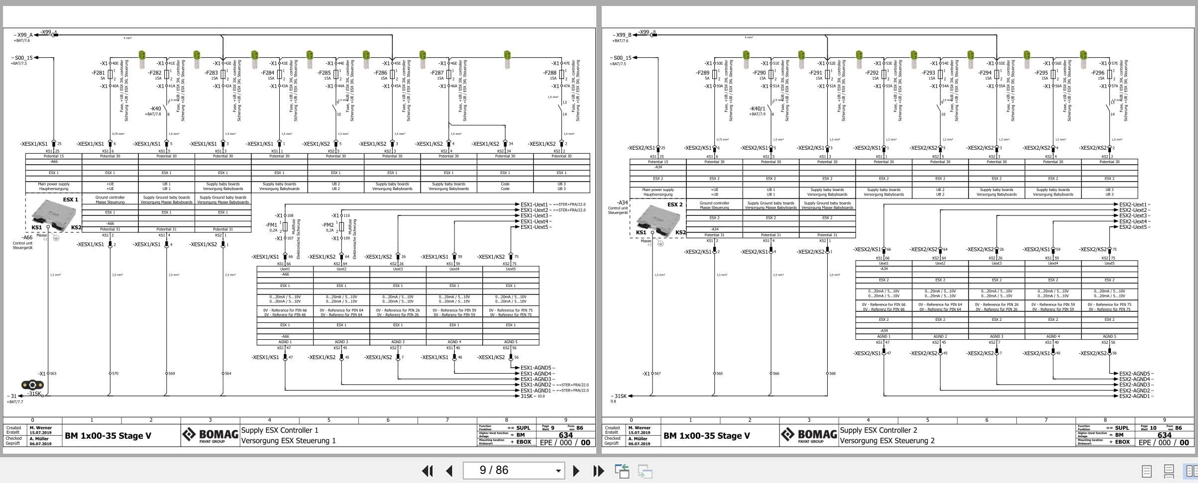Bomag Road Milling Machine BM 1000 35 Stage V Electric Hydraulic Pneumatic Schematics (2)