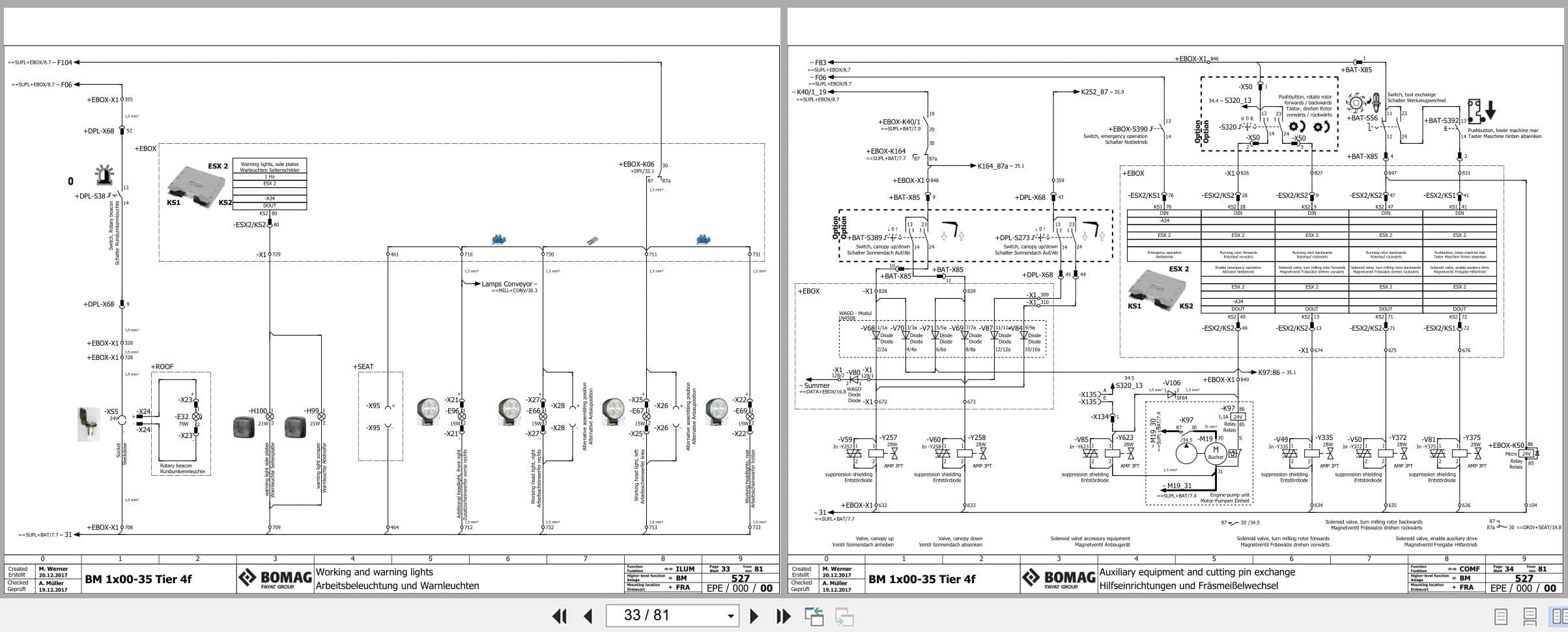 Bomag Road Milling Machine BM 1000 35 T4f Electric Hydraulic Pneumatic Schematics (2)