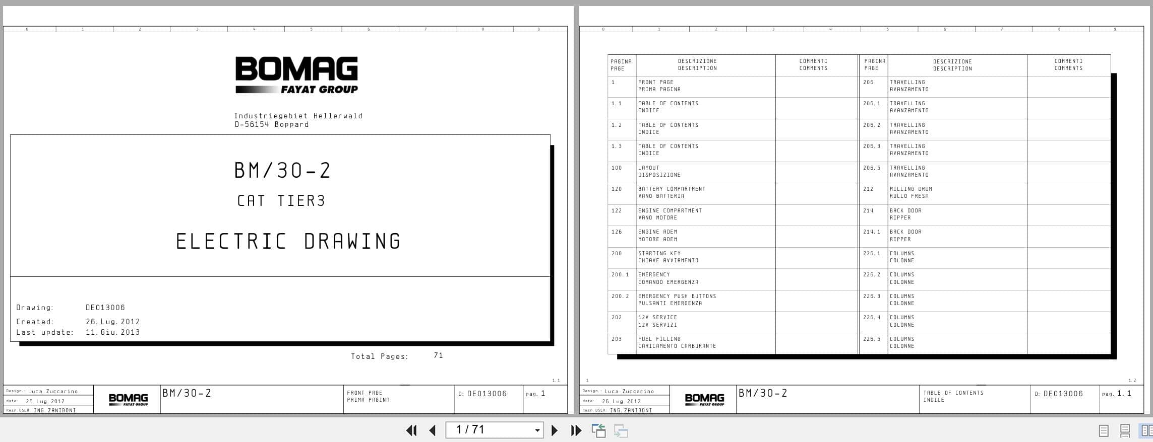 Bomag Road Milling Machine BM 1300 30 2 Electric Schematics (1)