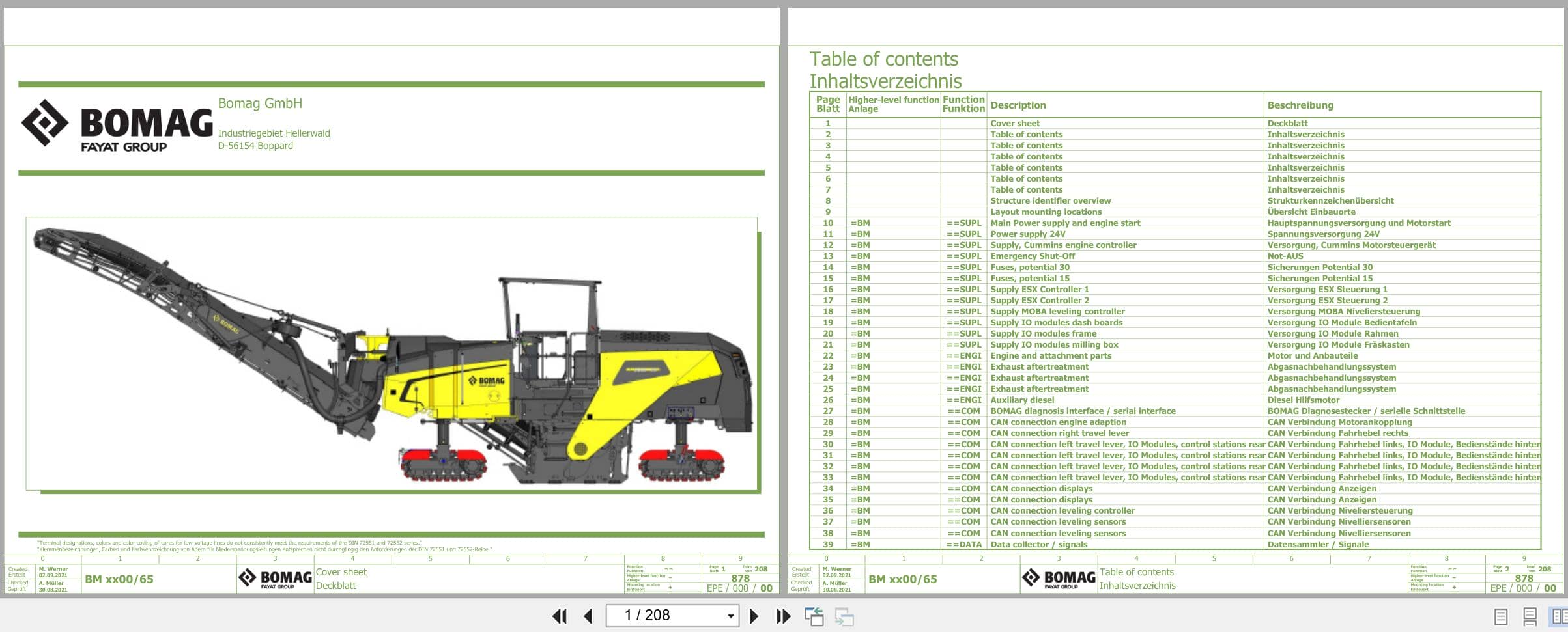 Bomag Road Milling Machine BM 1500 65 Stage V Electric Hydraulic Schematics (1)