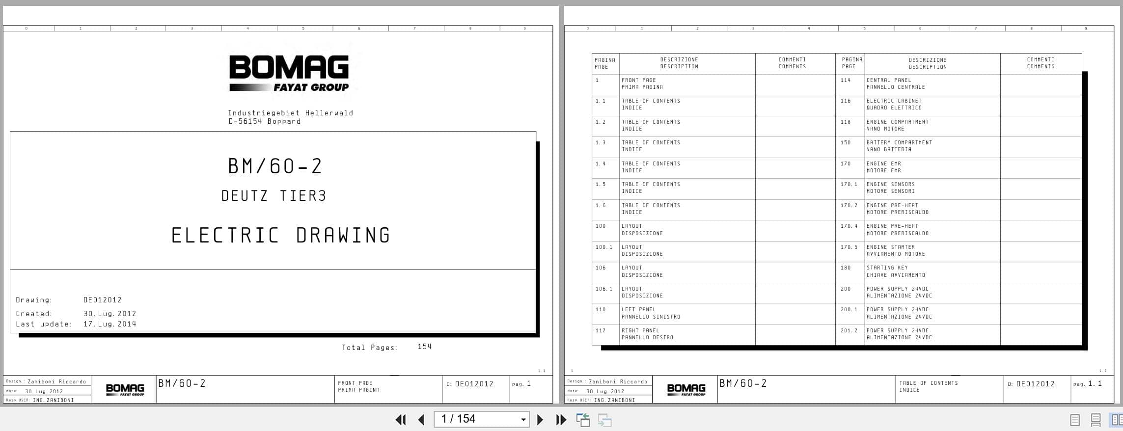 Bomag Road Milling Machine BM 2000 60 Electric Hydraulic Schematics (1)