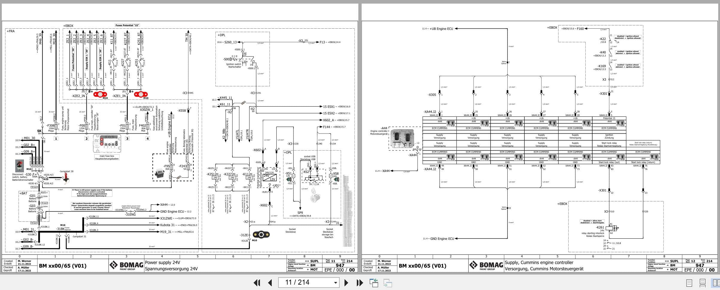 Bomag Road Milling Machine BM 2000 65 Stage V Electric Hydraulic Schematics (2)