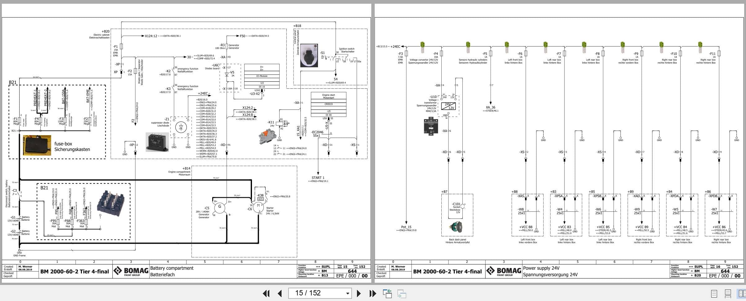 Bomag Road Milling Machine BM 2200 60 T4f Electric Hydraulic Schematics (2)