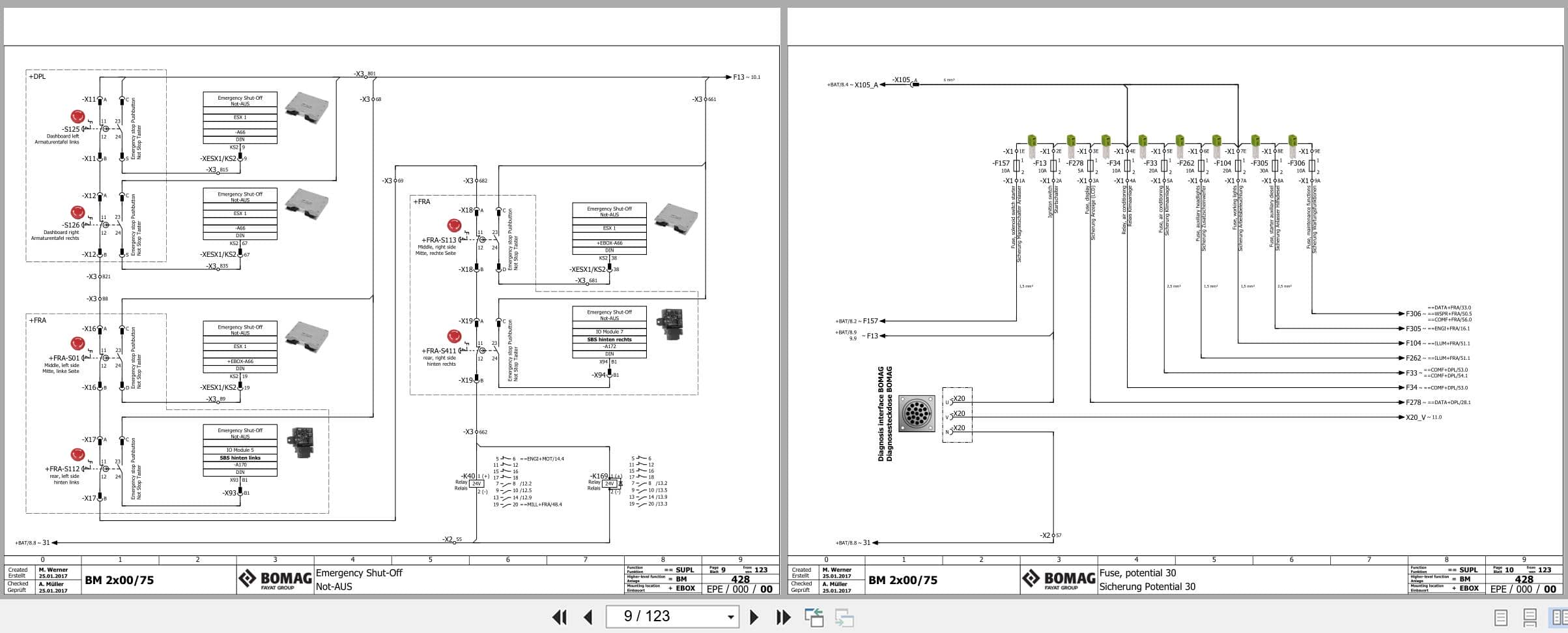 Bomag Road Milling Machine BM 2200 75 Electric Hydraulic Schematics (2)