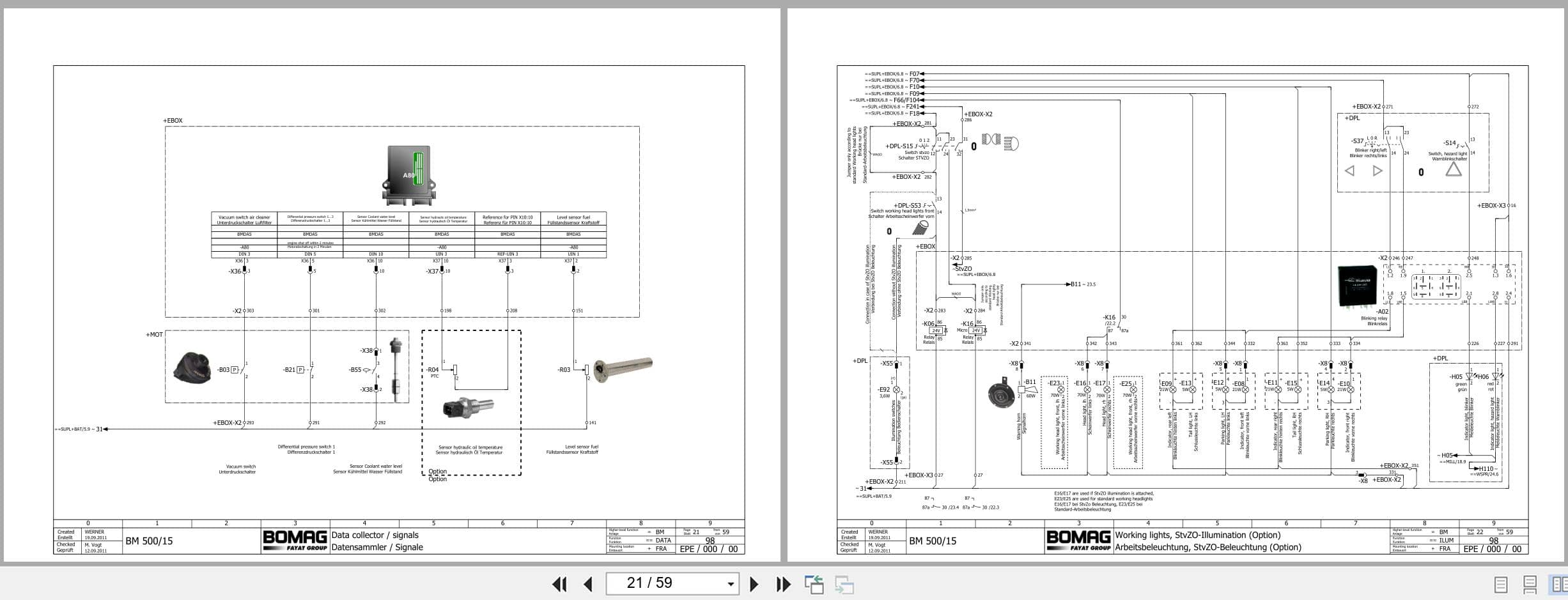 Bomag Road Milling Machine BM 500 15 EU Flex Electric Hydraulic Schematics (2)