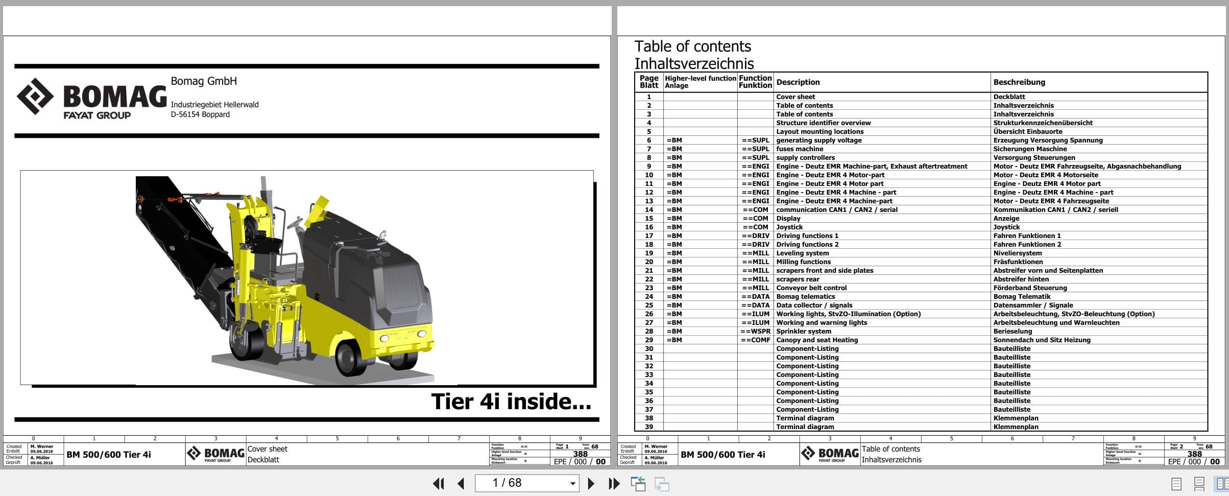 Bomag Road Milling Machine BM 500 15 EU Flex T4i Electric Hydraulic Schematics (1)