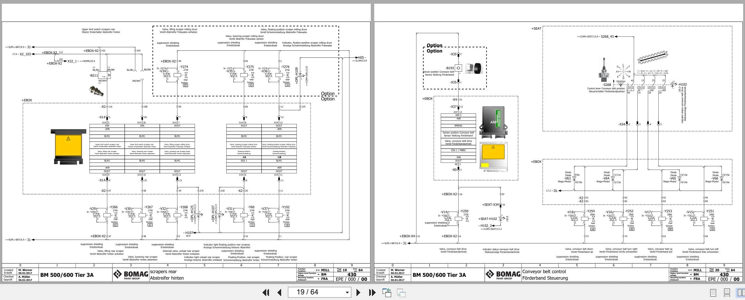 Bomag Road Milling Machine BM 500 15 Electric Hydraulic Schematics (2)