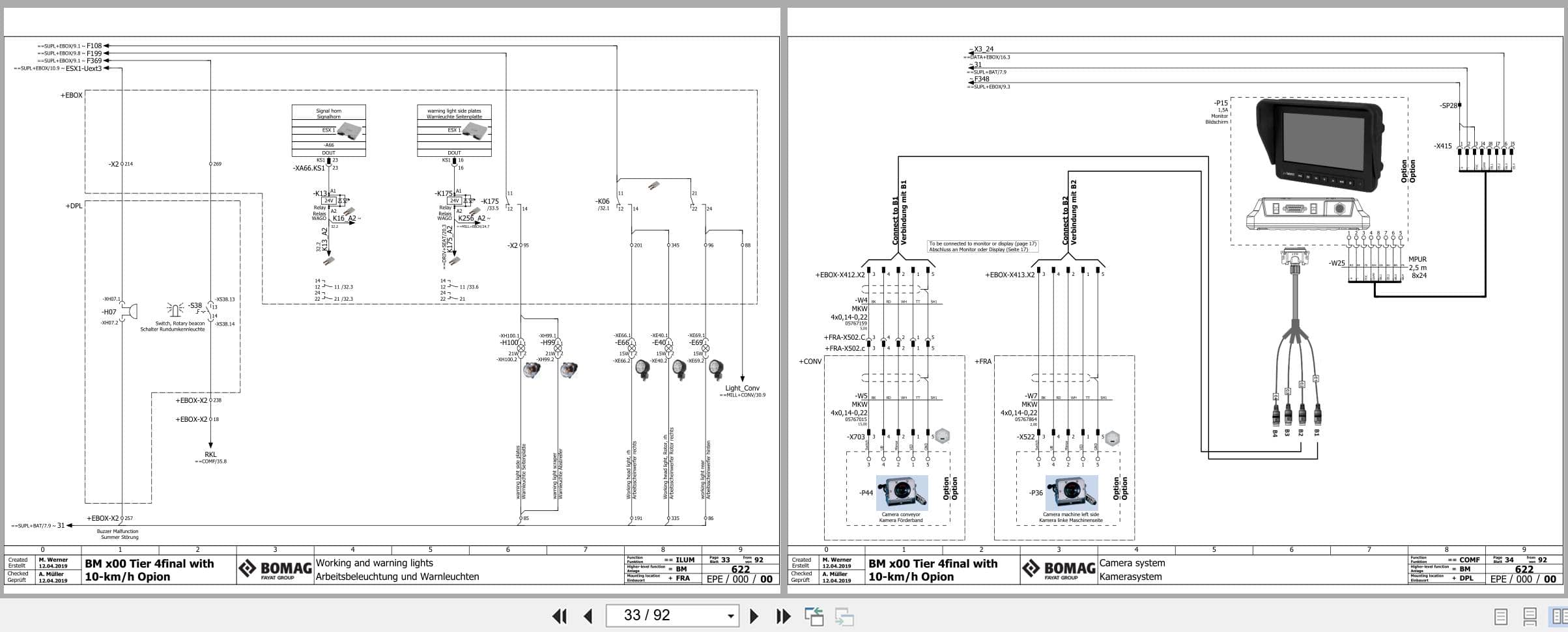 Bomag Road Milling Machine BM 500 15 Stage V Electric Hydraulic Schematics (2)