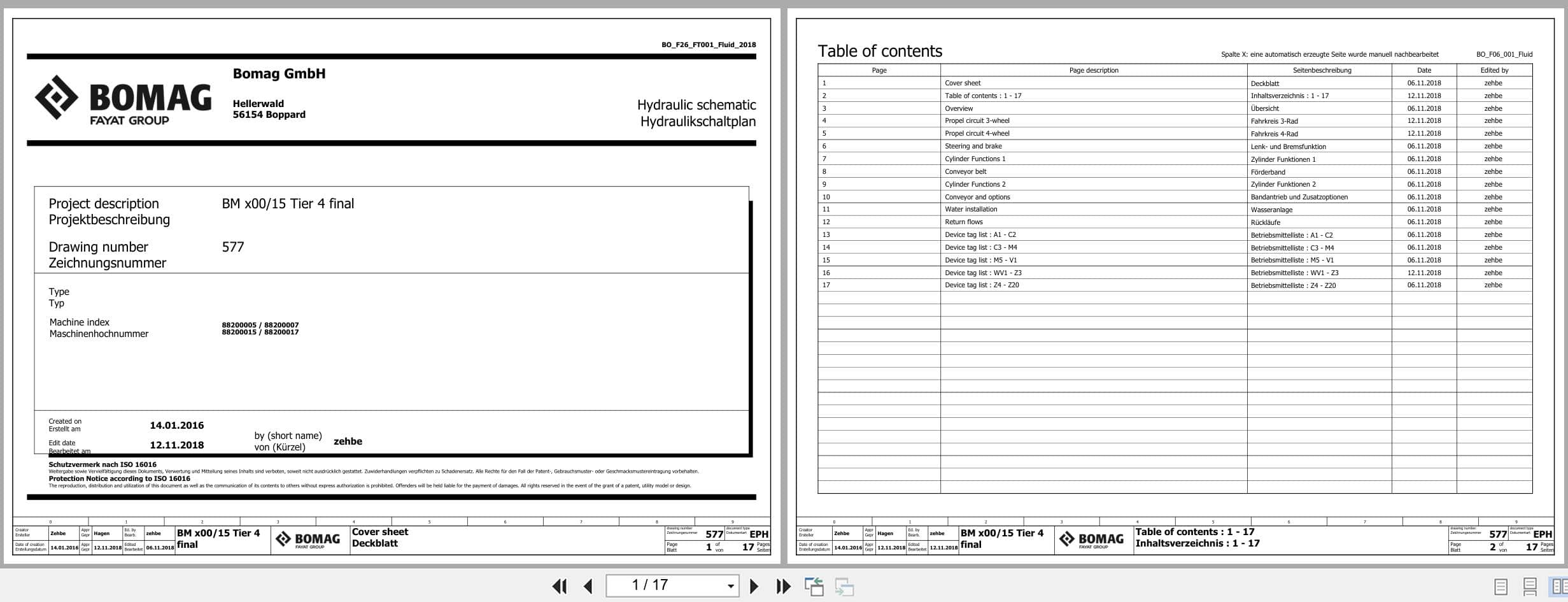 Bomag Road Milling Machine BM 500 15 T4f Hydraulic Schematics (1)