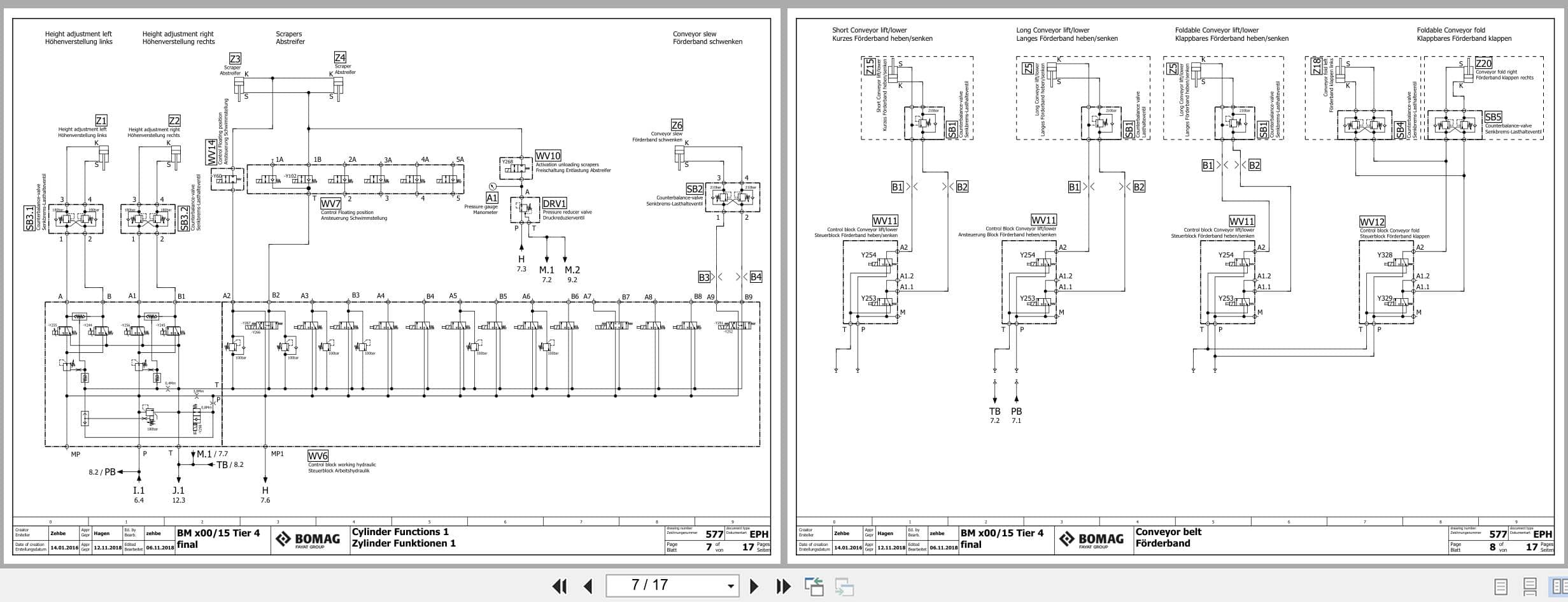 Bomag Road Milling Machine BM 500 15 T4f Hydraulic Schematics (2)