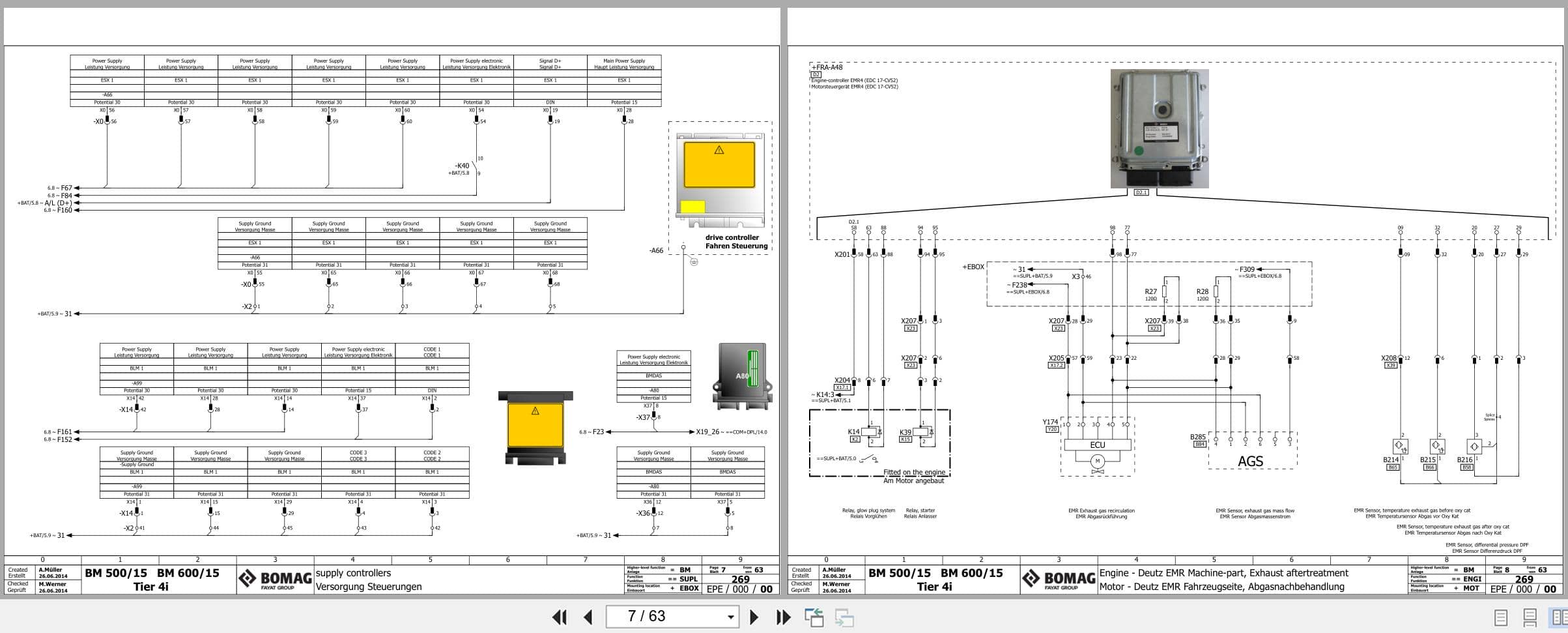 Bomag Road Milling Machine BM 500 15 T4i Electric Hydraulic Schematics (2)