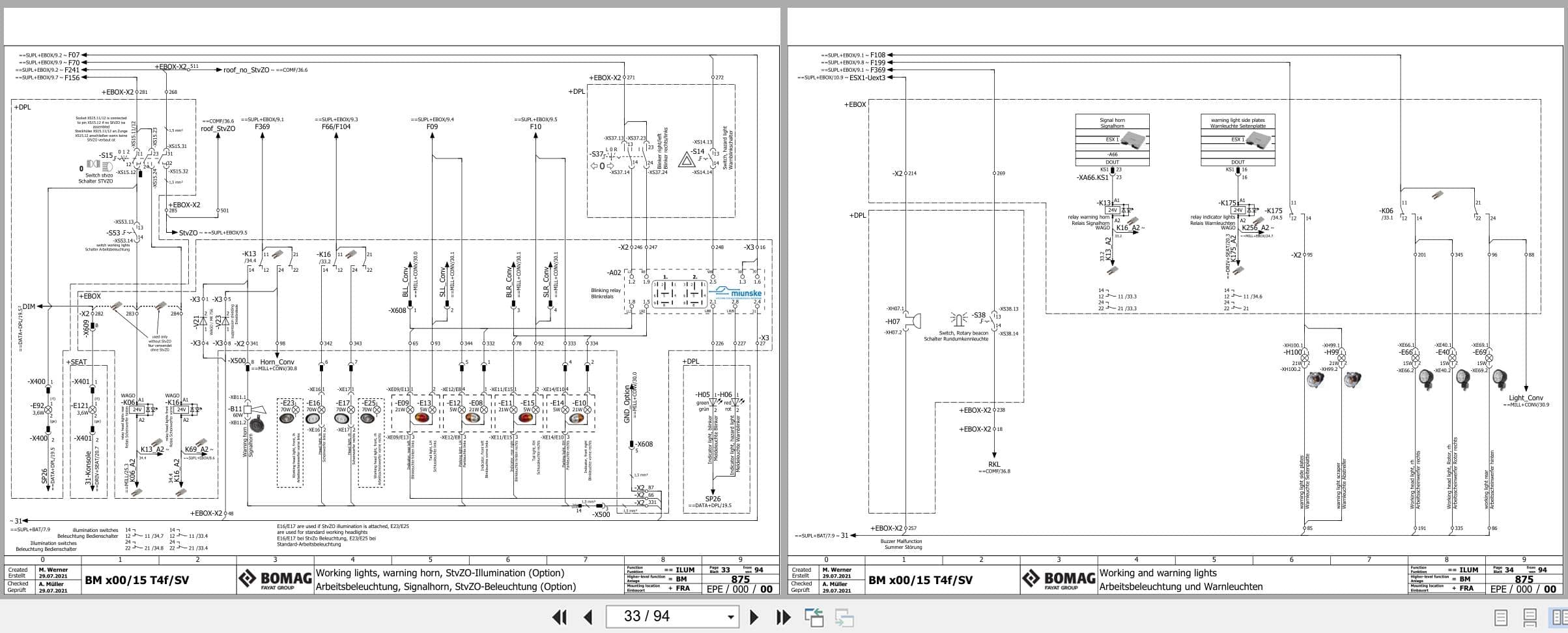 Bomag Road Milling Machine BM 600 15 2 Electric Hydraulic Schematics (2)