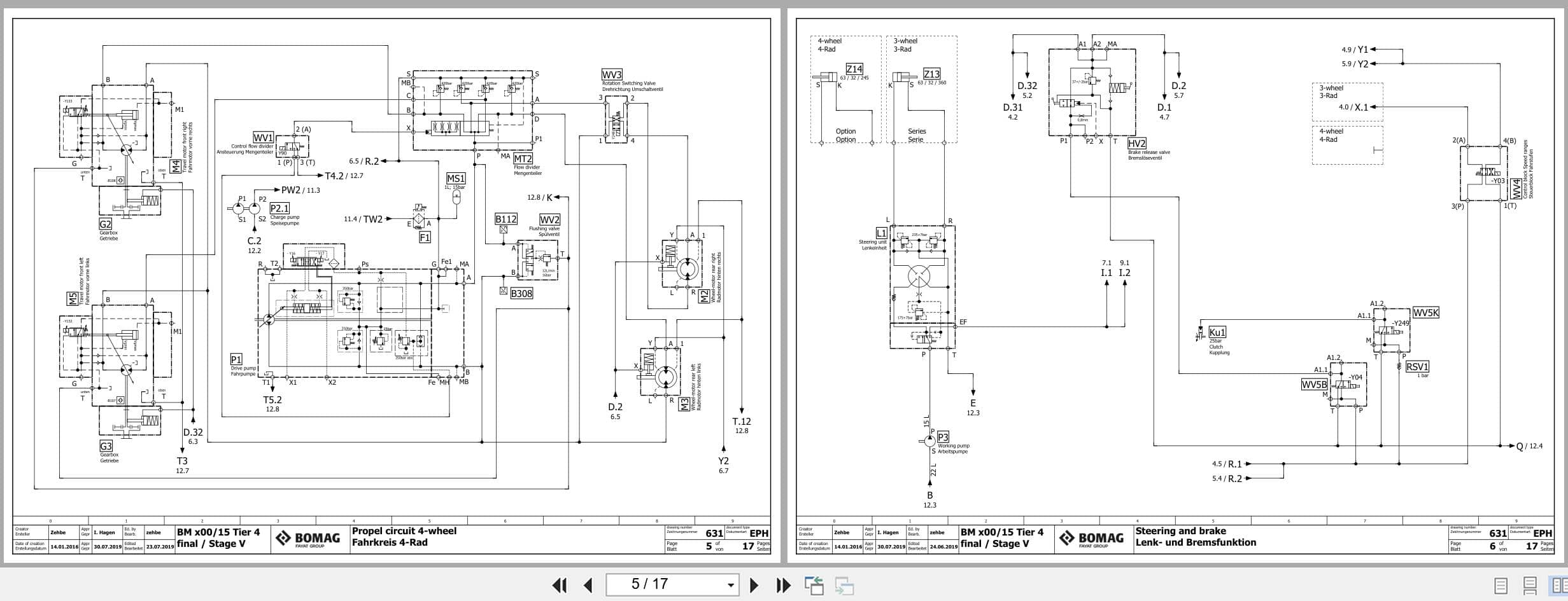 Bomag Road Milling Machine BM 600 15 TIER 4f Hydraulic Schematics (2)