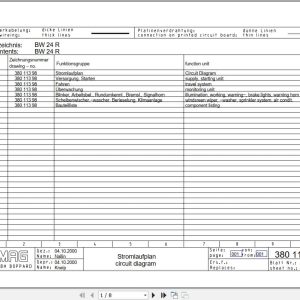 Bomag Rubber Tyred Rollers BW 24 R Electrical Circuit Diagrams (1)