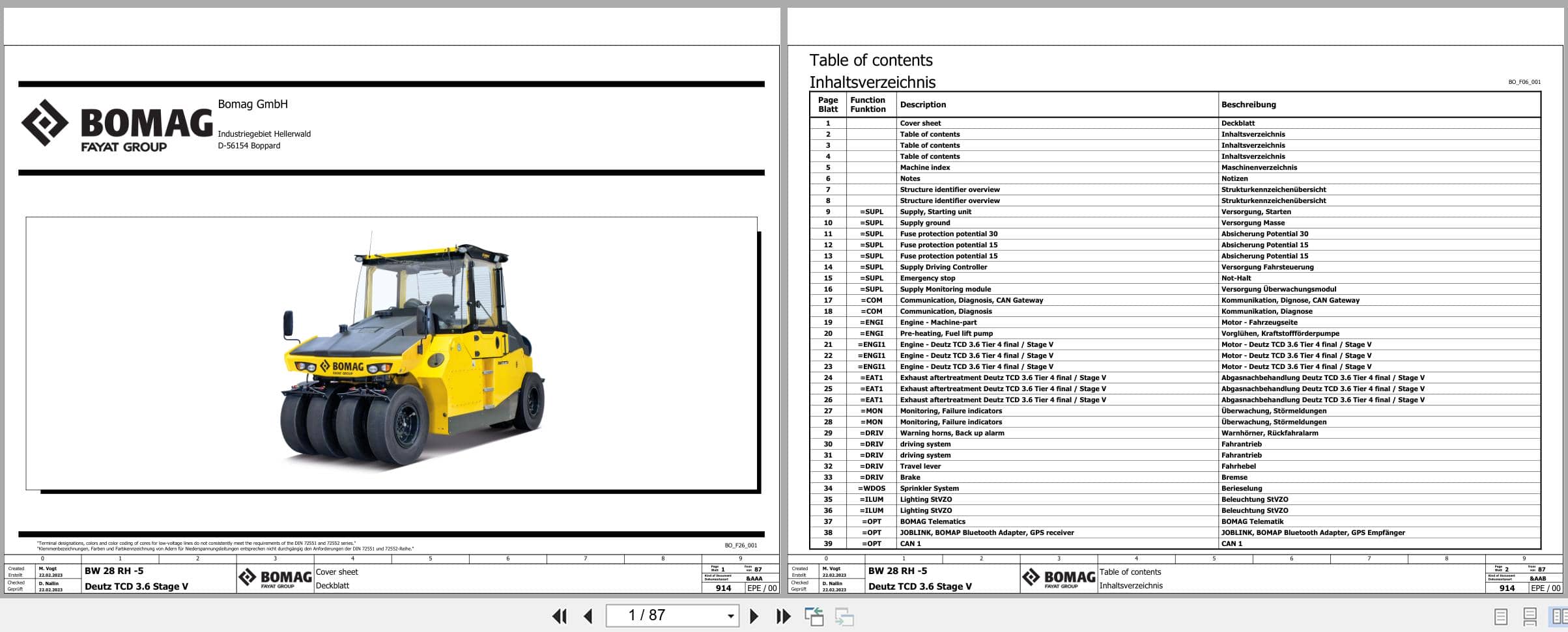 Bomag Rubber Tyred Rollers BW 28 RH TIER 4f STAGE V Electrical Hydraulic Schematic (1)