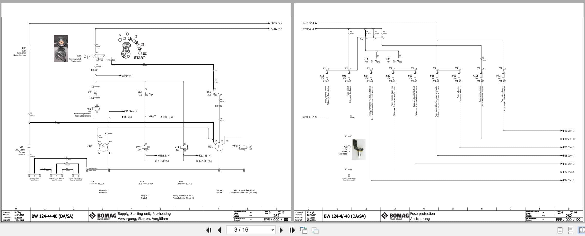 Bomag Single Drum Vibratory Rollers BW 124 PDH 40 Electrical Hydraulic Schematic (2)