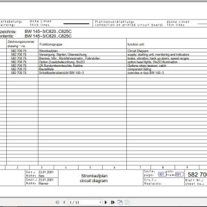 Bomag Single Drum Vibratory Rollers BW 145 D 3 Electrical Hydraulic Schematic (1)