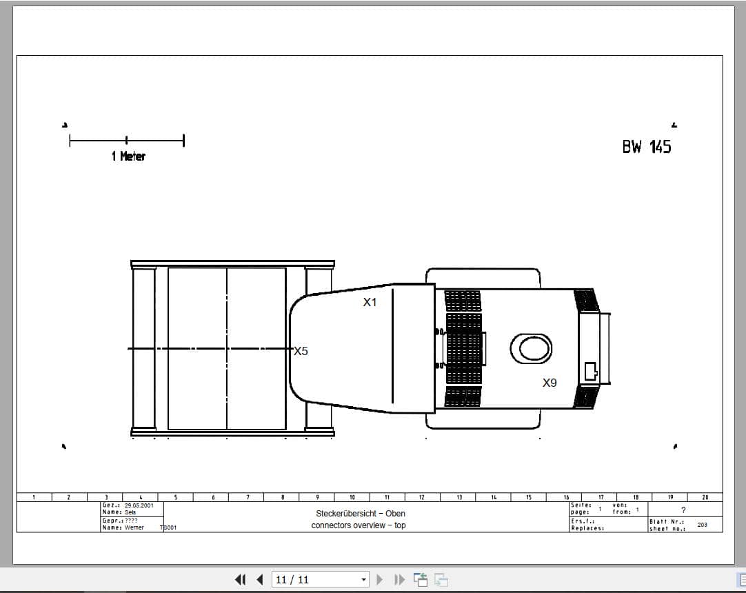 Bomag Single Drum Vibratory Rollers BW 145 DH 3 Electrical Hydraulic Schematic (3)