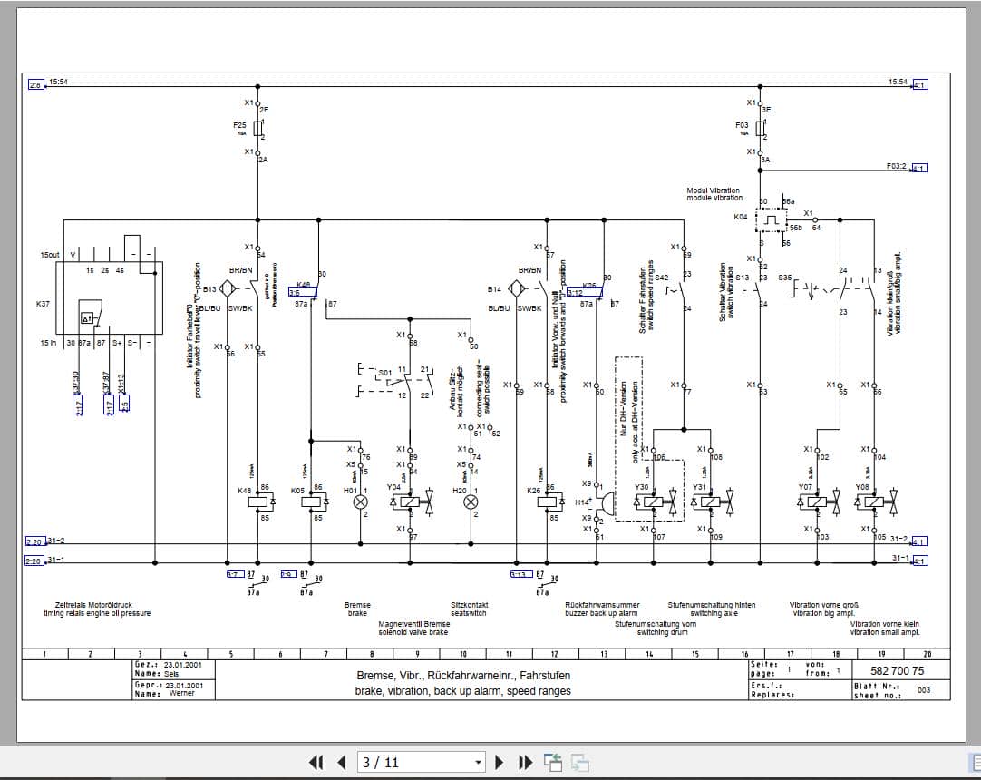 Bomag Single Drum Vibratory Rollers BW 145 PDH 3 Electrical Hydraulic Schematic (2)