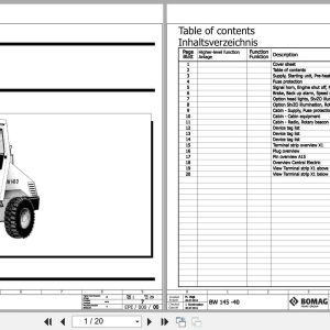 Bomag Single Drum Vibratory Rollers BW 145 PDH 40BW Electrical Hydraulic Schematic (1)