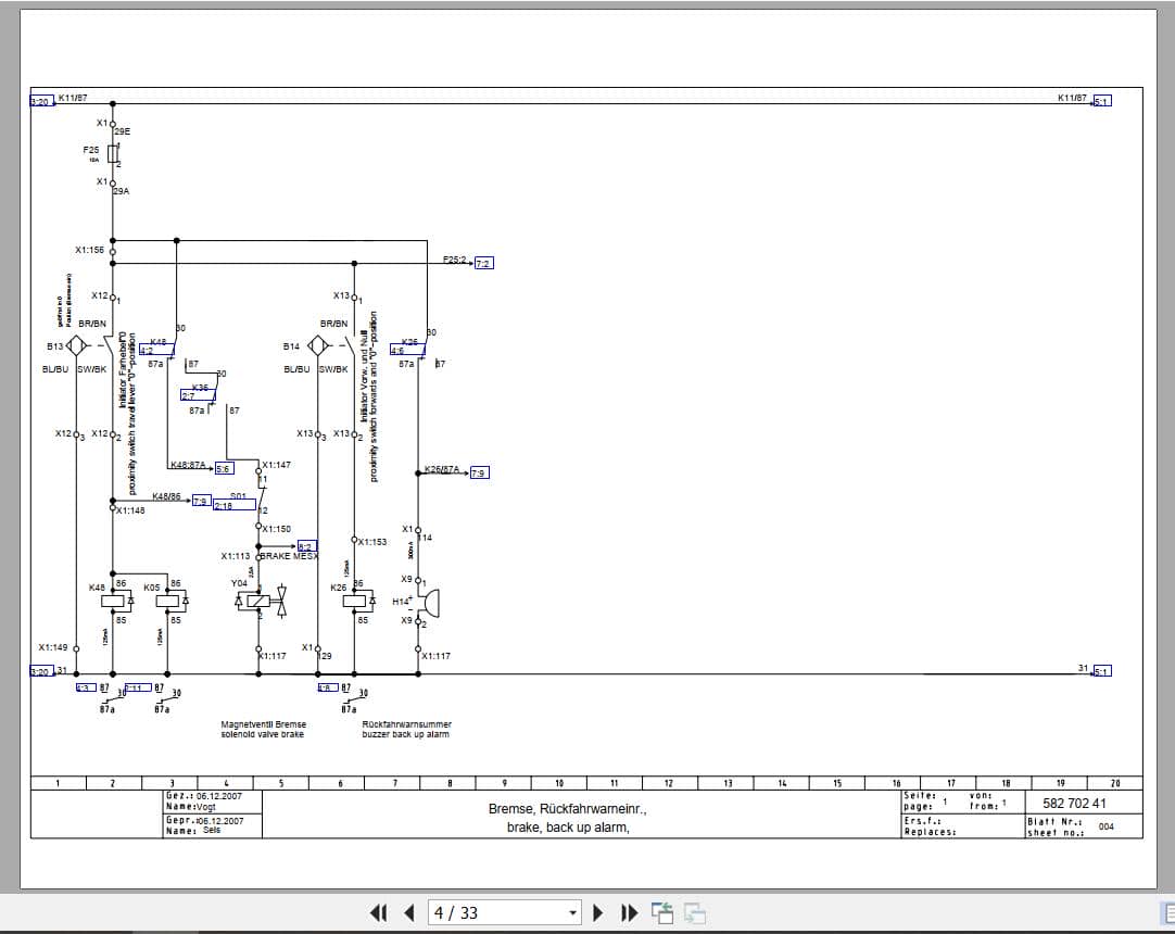 Bomag Single Drum Vibratory Rollers BW 177 D 4 Electrical Hydraulic Schematic (2)