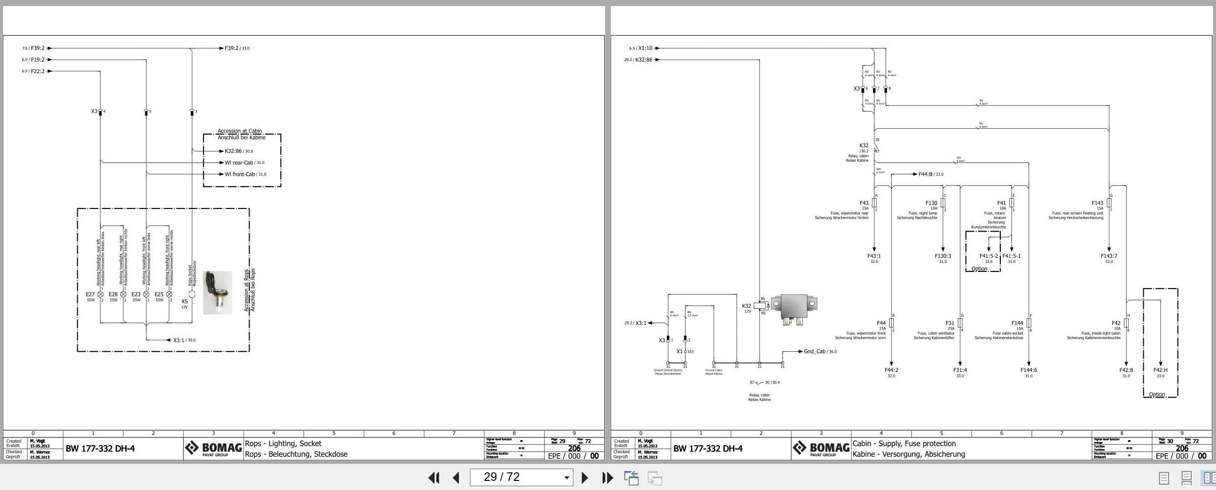 Bomag Single Drum Vibratory Rollers BW 177 DH 4 TCD Electrical Schematic (2)