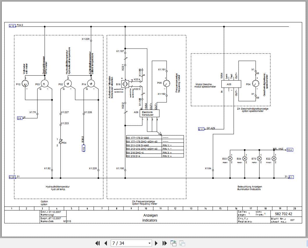 Bomag Single Drum Vibratory Rollers BW 177 DH 40 Electrical Schematic (2)