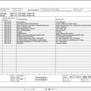 Bomag Single Drum Vibratory Rollers BW 177 PDH 40 Electrical Schematic (1)