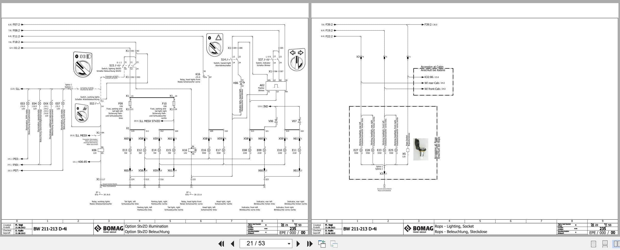 Bomag Single Drum Vibratory Rollers BW 211 D 4i Electrical Hydraulic Schematic (2)