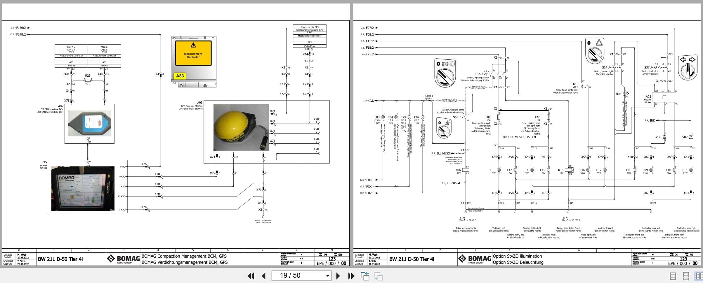Bomag Single Drum Vibratory Rollers BW 211 PD 50 Electrical Schematic (2)