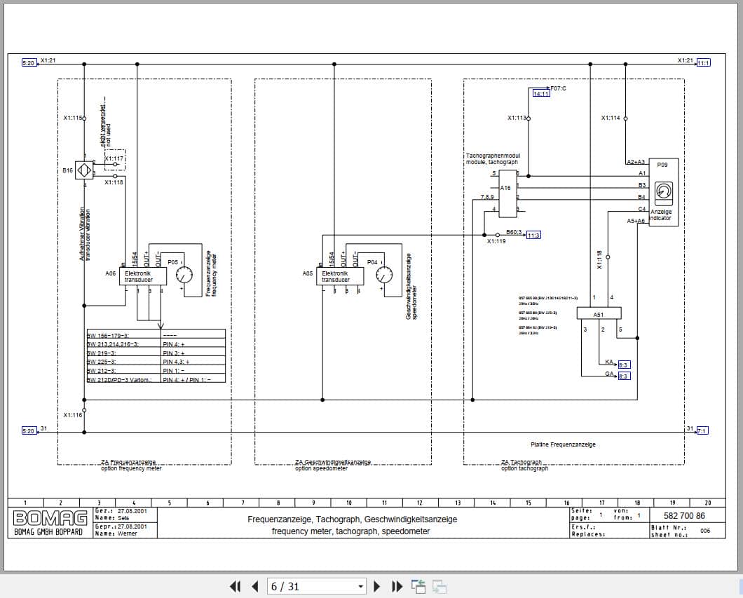 Bomag Single Drum Vibratory Rollers BW 213 DH 3 Electrical Hydraulic Schematic (2)