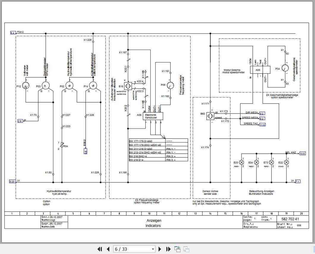 Bomag Single Drum Vibratory Rollers BW 214 D 4 Electrical Hydraulic Schematic (2)