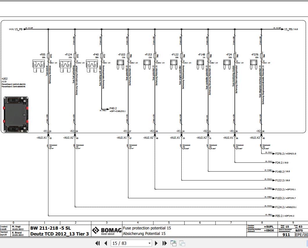 Bomag Single Drum Vibratory Rollers BW 215 D 5 SL Electrical Hydraulic Schematic (2)