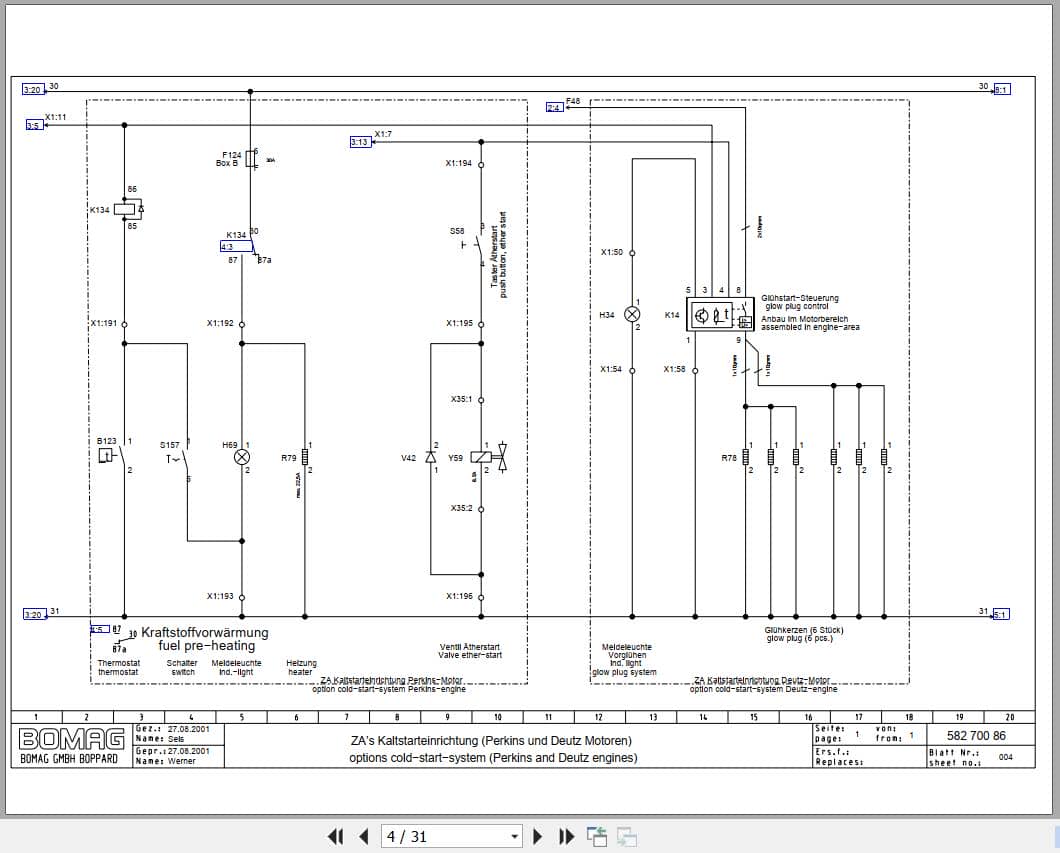 Bomag Single Drum Vibratory Rollers BW 216 D 3 Electrical Schematic (2)