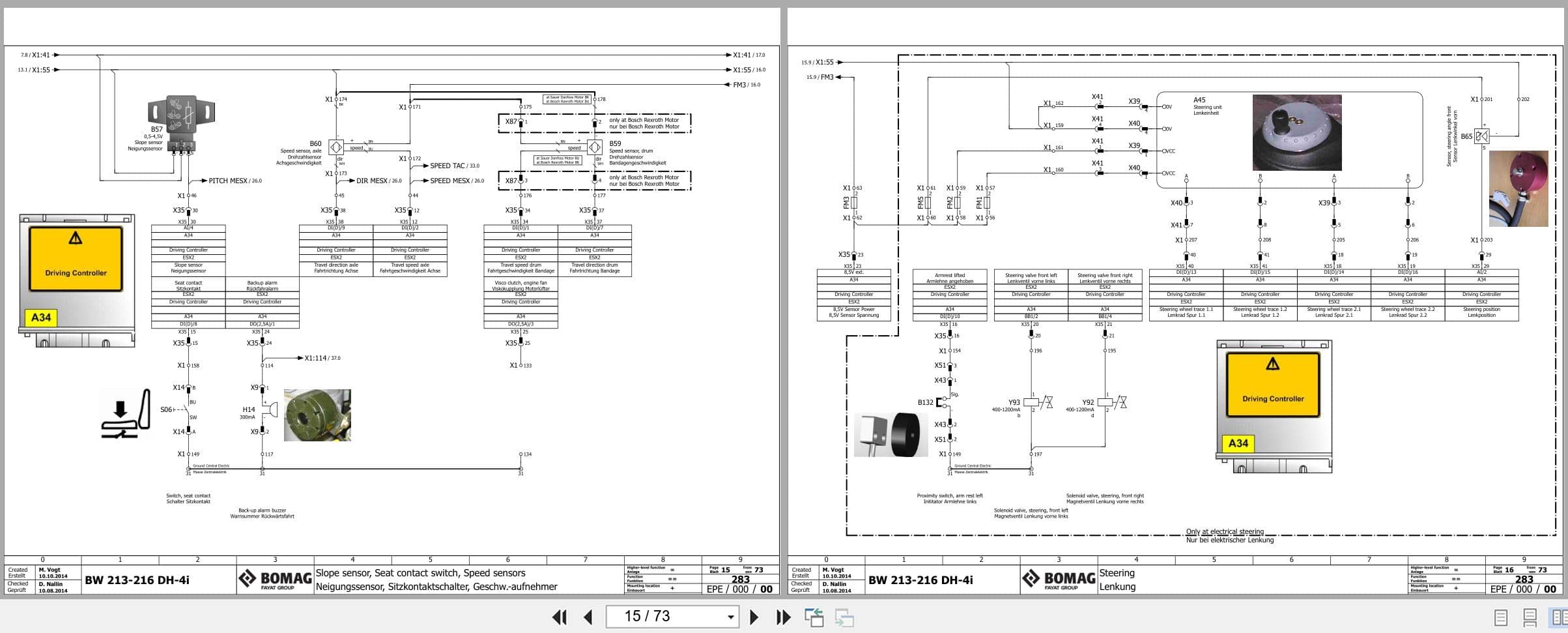 Bomag Single Drum Vibratory Rollers BW 216 DH 4i Electrical Hydraulic Schematic (2)