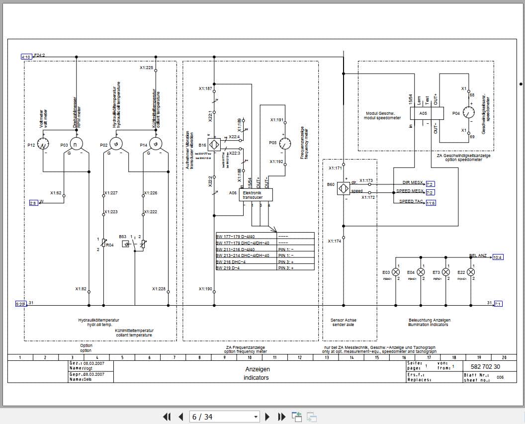 Bomag Single Drum Vibratory Rollers BW 216 PD 4 Electrical Hydraulic Schematic (2)