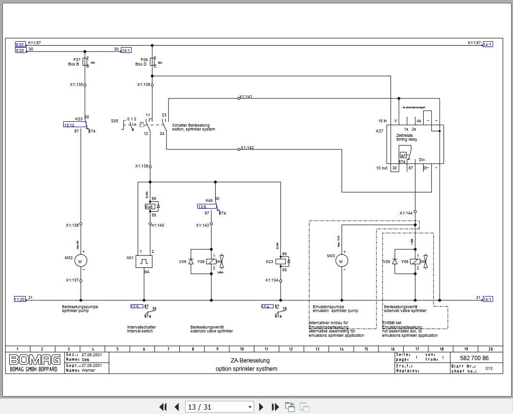 Bomag Single Drum Vibratory Rollers BW 216 PDH 3 Electrical Hydraulic Schematic (2)