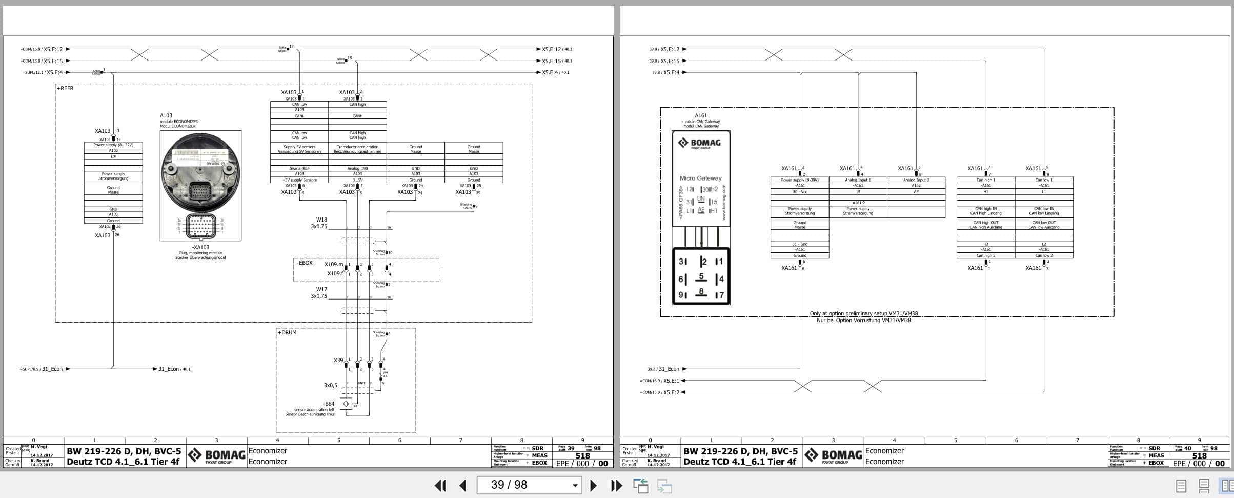 Bomag Single Drum Vibratory Rollers BW 219 D 5 Stage V Electrical Hydraulic Schematic (2)