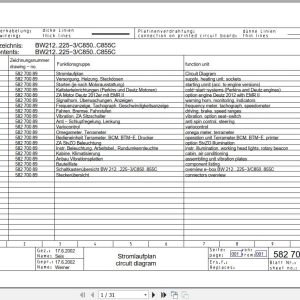 Bomag Single Drum Vibratory Rollers BW 219 DH 3 Electrical Hydraulic Schematic (1)