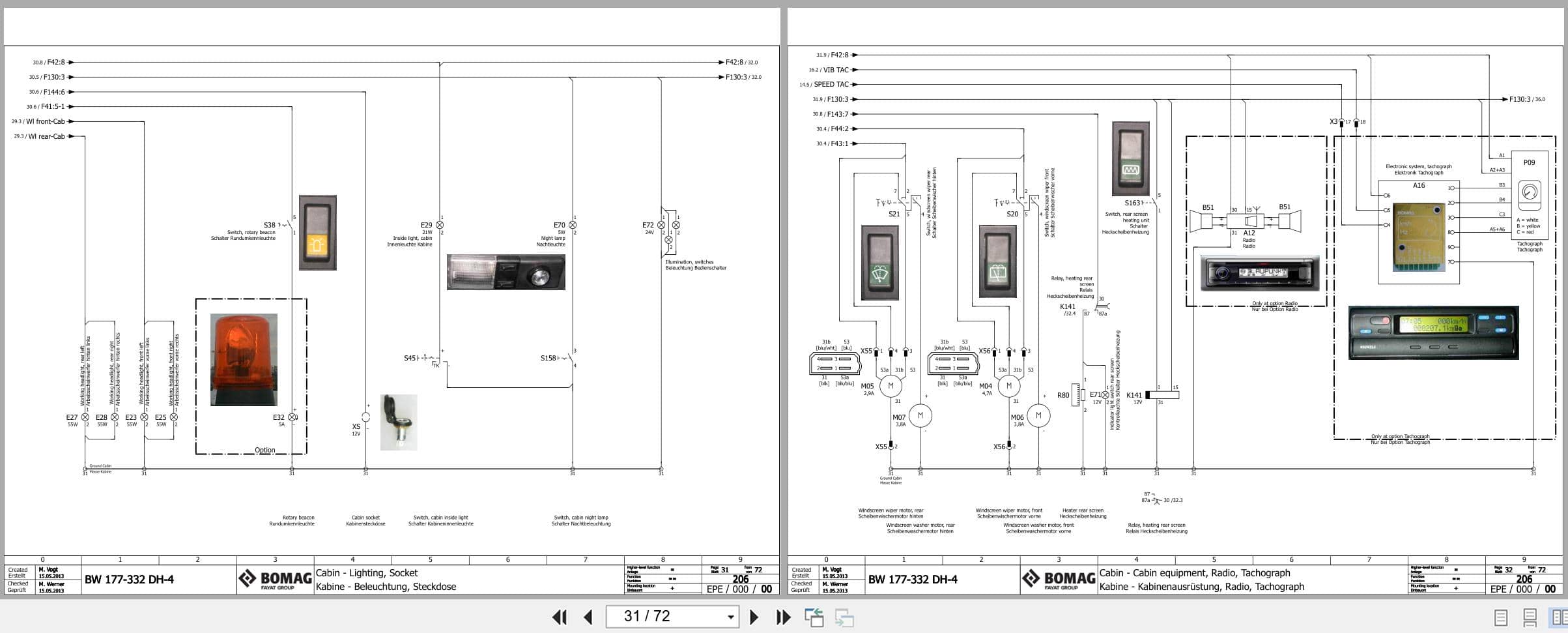 Bomag Single Drum Vibratory Rollers BW 219 DH 4 Electrical Hydraulic Schematic (2)